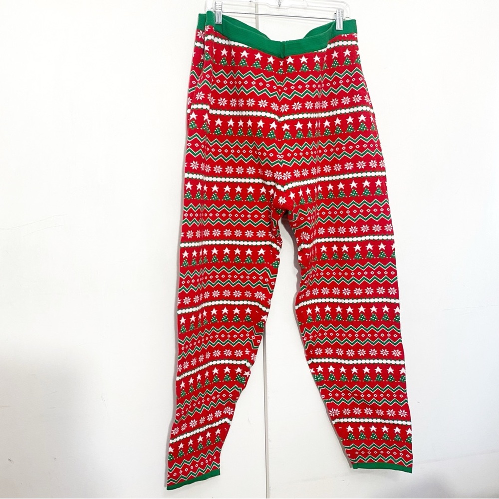 United States Sweaters Green and Red Sweater Knit Holiday Pants 3X